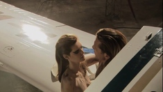 Two hot lesbians played with lucky guy