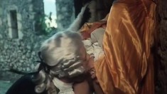 Cute blonde slut Rosa Caracciolo giving head in a period piece