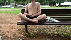 Public wank fun