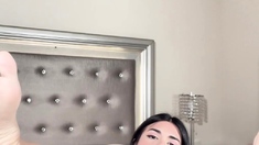 Shemale tranny enjoying solo masturbation