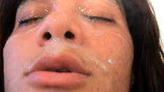 Hot POV homemade blowjob with brunette girlfriend