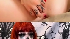 Violet lovely amateur redhead woman toying