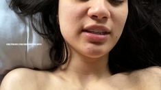 Big tit amateur brunette fucks a dildo close up and hardcore