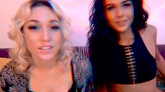 Pigtailed Brunette Lesbian Licks Hot Blonde