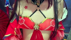 Brunette Tranny Jerking In Hard Dick In Solo Webcam