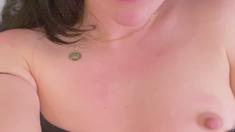 Amateur brunette Michelle with small tit