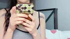 Amateur asian teen licks ass and sucks cock