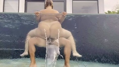 Sexy BBW MILF Fucked In The Pool