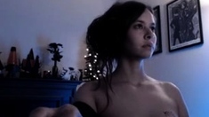 Brunette amateur webcam teen girl stripping