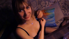 Amateur blonde teen stunner gobbles hard pov cock