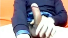 Big Cock Italian Guy Strokes on Webcam