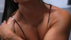 Busty brunette solo masturbation