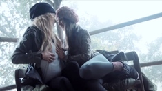 Sexy Blonde And Brunette Lesbians From