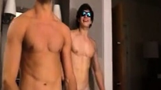 Four Straight Boys Having A Whacking Contest