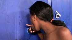 Hot ebony teen riding and sucking big cock