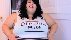 Hot brunette big boobs toying pink pussy