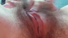 Amateur Brunette Fingers Wet Hairy Pussy