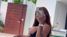 Great Big Boobs On Masturbating Redhead