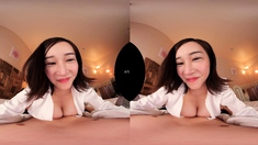 Bitch gives wam blowjob and handjob in pov scene