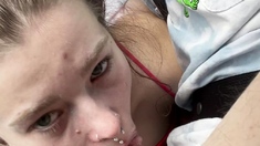 Big tit brunette MILF sucks and tit fucks a big cock