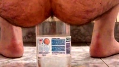 extreme ass insertion with 2 plastic bottles