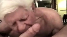 Gray haired grandpa suck huge cock and get it in his ass