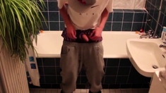 Uncircumcised skinny teen pee pants