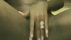 Black Teen masturbates in Webcam