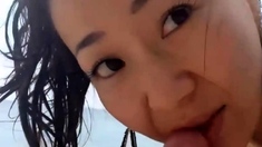 Asian Amateur Slut Sucks Off At The Beach You're Salty