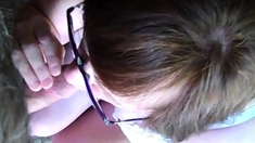 Fucking Granny Comsluts mouth in front of a window